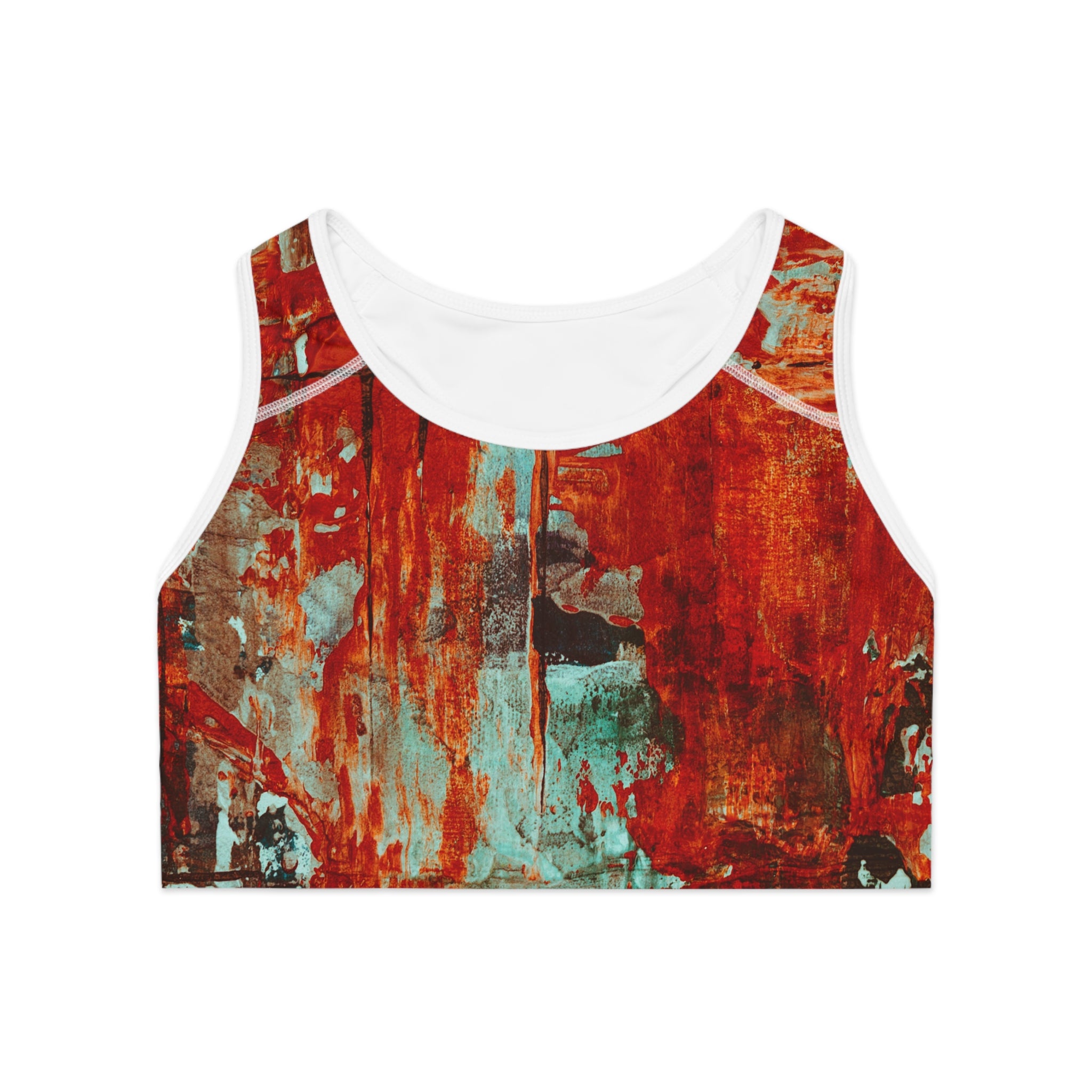 Vibrant Abstract Sports Bra for Fitness Enthusiasts